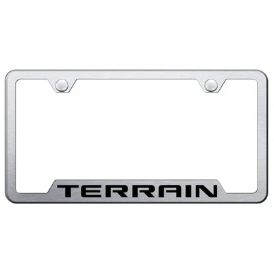 Marco de matrícula recortado cepillado - con licencia oficial para GMC Terrain Foto 1 de 3
