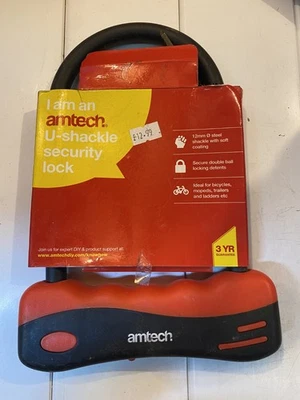 D Shackle Bicycle Amtech Lock Heavy Duty U Lock With 2 Keys Anti-Theft Bike Lock - Image 1 of 2