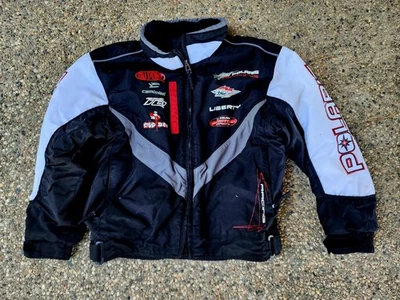 Polaris Black Youth Size Medium Snowmobile, winter sports jacket - Image 1 of 4