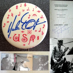 VTG jazz memorabilia: Ellington pin, Gerry Mulligan autograph, 3 jazz calendars - Picture 1 of 17