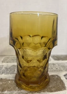 Vintage Georgian Amber Honeycomb Anchor Hocking Glass Tumblers 5.5 Inches High - Picture 1 of 5