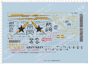 1/48 F-14A Tomcat VF-33 Tarsiers Fighter Markings Model Kit Water Slide Decal - Picture 1 of 1
