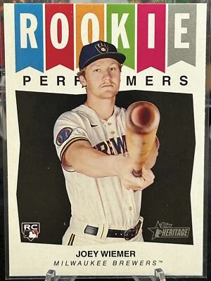 Joey Wiemer Milwaukee Brewers 2023 Topps Heritage Rookie Performers - Image 1 of 2