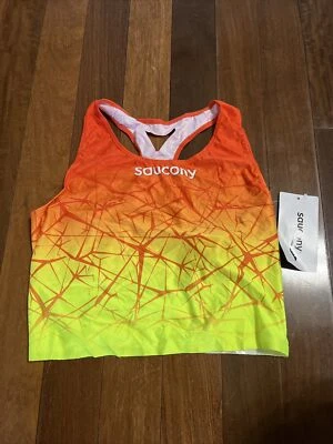 NWT “saucony” Ignite Elite Orange & Yellow 3/4 Sportswear Tops Choose Size S - M - Image 1 of 2