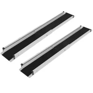 4FT 600LBS Aluminum Telescoping Wheelchair Ramp Scooter Mobility Portable Ramp - Picture 1 of 14