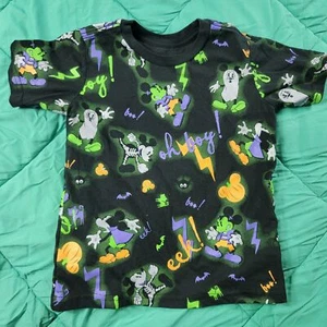 Disney Store Mickey Mouse Kids 2/3 Black Halloween Short Sleeve Shirt - Picture 1 of 5