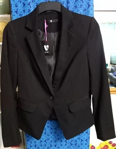 V by Very Black Short Core One-Button Blazer, in a Women's size 10 - Picture 1 of 3
