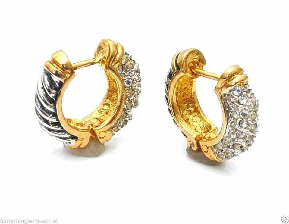 JOSEPH ESPOSITO VINTAGE, PENDIENTE ABRAZADO DE 2 CARAS, CRISTAL PAVÉ DE DOS TONOS Y DOS - ÚLTIMO Foto 1 de 1