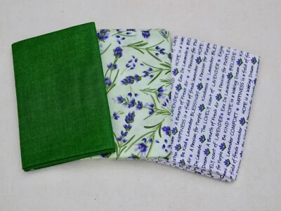 Kaufman Stoffpaket LAVENDER BLESSINGS Lavendel Lavendelblüten Schrift Worte Duft - Bild 1 von 4