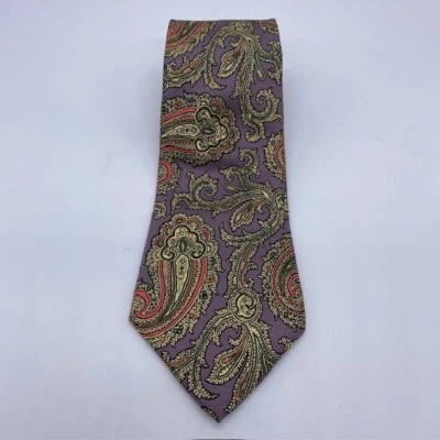 Polo Ralph Lauren Men's 100% Silk Tie USA Paisley Purple Gold Multicolor EUC - Image 1 of 4