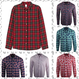 Camisa informal para hombre D&H manga larga a cuadros algodón Navidad invierno invierno - Imagen 1 de 13