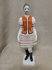 Hungarian Hollohaza Porcelain Figurine Girl Woman In Folk Dress 12”