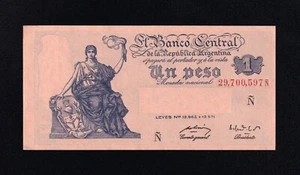 F.C. ARGENTINA , 1 PESO 1948/51 , S/C- ( AUNC ) , P.257 . - Picture 1 of 2