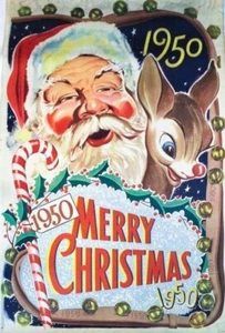 Vintage Christmas Poster Photo Print Holiday Wall Decor Reproduction 17 x 12 - Picture 1 of 1