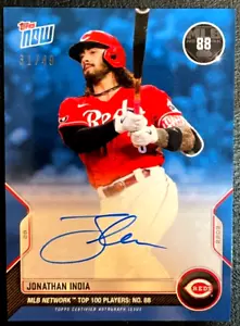 2022 Topps Now MLB Network Top 100 Jonathan India Blue Auto #31/49 Reds #T-88B - Picture 1 of 2