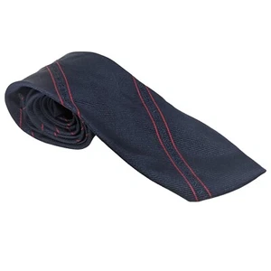 Vintage  Avala Navy Blue and Red 100% Silk Tie #10 - Picture 1 of 7