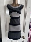 Forever Unique Grey Stripe Fitted Dress 12