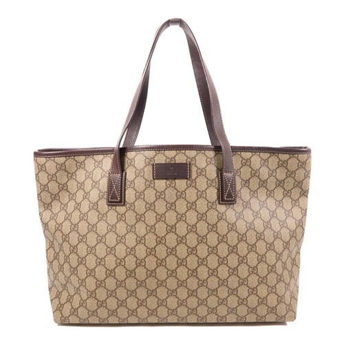 Borsa a tracolla Gucci GG 211137 rivestita in tela marrone
