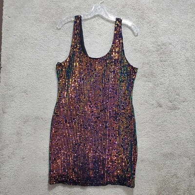 Topshop Mini Vestido Para Mujer 10 Multicolor Irredecente Elástico Lentejuelas Formal Foto 1 de 4