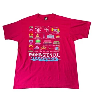 VTG Washington DC T Shirt Mens XL Dark Pink Tee Single Stitch Made in USA - Picture 1 of 6
