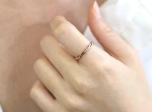 Twist Wedding Band. Wedding Band.Solid 14k Rose Gold,White Gold,Yellow Gold Band - Picture 1 of 5