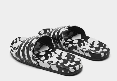 Adidas ADILETTE COMFORT Black White Slides Sandals Womens - Image 1 of 4