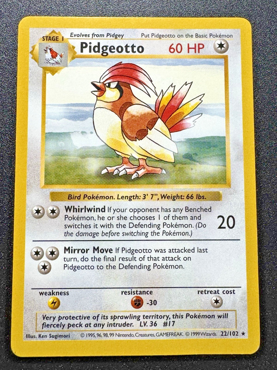 Pokémon TCG Rare Base Set Shadowless Individual Collectible Pokémon TCG Rare Base Set Shadowless Individual Collectible