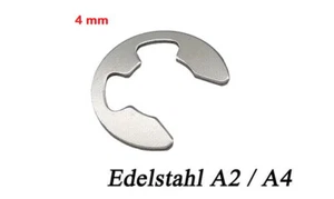 4 mm E-CLIP Außen Sicherungsring Sprengring für Welle DIN 6799 Edelstahl 4mm M4 - Picture 1 of 8