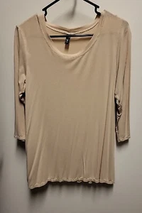 Fashque Tan Travel Knit Shirt Top M - Picture 1 of 2