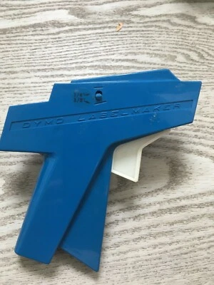 Vintage Dymo Label Maker Embossing  Blue Handheld, 3/8 inch tapes  - Image 1 of 2