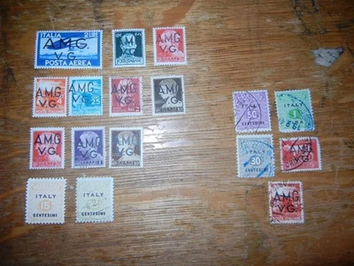 ЛОТ ИЗ 17 марок Италии AMG/VG БЕСПЛАТНАЯ ДОСТАВКА ПО США - Изображение 1 из 4