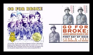 US COVER GO FOR BROKE WORLD WAR II IMPERFORATE FDC COMBO PANDA CACHET - Picture 1 of 2