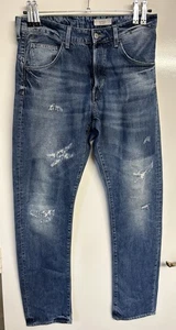 H&M Men’s Blue 33L Tapered Leg Distressed Jeans Size 33” Waist & Inside Leg 33” - Picture 1 of 12