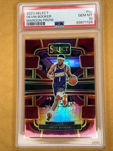 2023-24 Panini Select Devin Booker #343 Maroon Prizm 17/175 PSA 10 GEM MINT - Picture 1 of 3