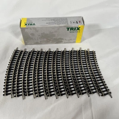 Marklin Mini-Trix escala N - secciones curvas de 15 grados (10 piezas) #14986 (nuevo en caja) Foto 1 de 4