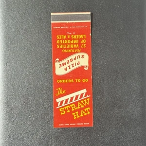 Vintage Strohhut Pizza Streichholzheft San Francisco ca 27 Lager & Ales Werbung - Bild 1 von 3