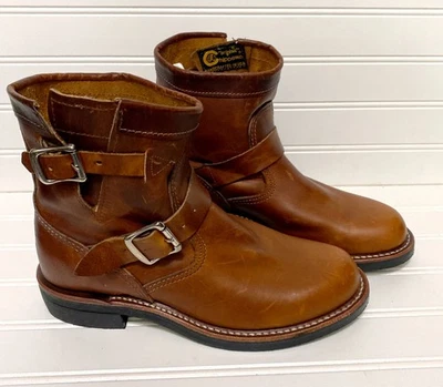 Botas de tornozelo femininas CHIPPEWA Renegade couro marrom engenheiro tamanho 7,5 M 1901W12 - Imagem 1 de 4