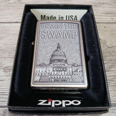 Zippo Drain The Swamp Capitol Building Washington DC Dome USLighter Nuevo - Imagen 1 de 4