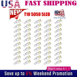 50x Super White T10 192 168 LED Car Interior License Plate Dome Map Light Qjjinl - Picture 1 of 15