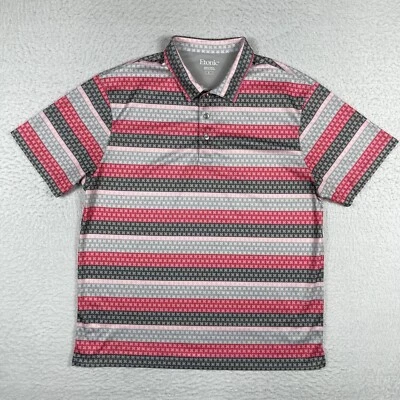 Camisa Polo Etonic Para Hombres Grande Rayas Geométrica Preppy Golfista Tenis Informal Trabajo Foto 1 de 4