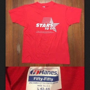 Camiseta De Colección Stars To Go Video Network VHS Hanes M/L Estrellas Películas Suave Delgada - Imagen 1 de 12