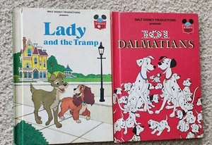 Vintage 1981 Walt Disney 101 Dalmations & Lady and the Tramp World of Reading - Picture 1 of 2