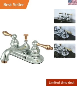 Klassischer 4 Zoll polierter Chrom & Messing Wasserhahn für zeitlosen Badezimmer-Appeal - Bild 1 von 7
