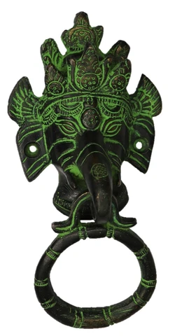 Crown Elephant Door Knocker Vintage Antique Style Handmade Solid Brass Door Bell Cover