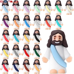 25 Pcs Little Jesus Figures Original Design Jesus Love You Mini Rubber Jesus Toy - Picture 1 of 12