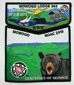 OA Lodge 243 Mowogo Northeast Georgia Council 2015 NOAC 2-pc Set Black Border - Picture 1 of 2