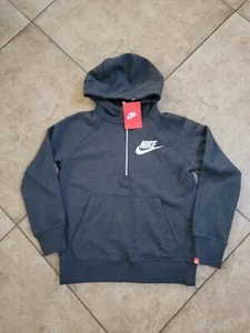 Nike Boys Half  Zip Hoodie Gray  Sz M Sweatshirt Long Sleeve - Picture 1 of 1
