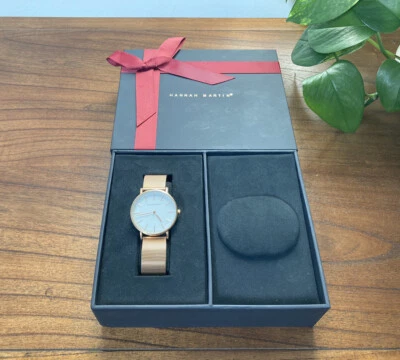 Hannah Martin часы женщин японский розового золота сетки группы с коробкой Быстрая доставка - Изображение 1 из 4