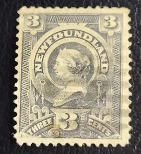 Newfoundland Stamp #60 - Queen Victoria (1890) 3¢ used fancy cancel - Picture 1 of 2