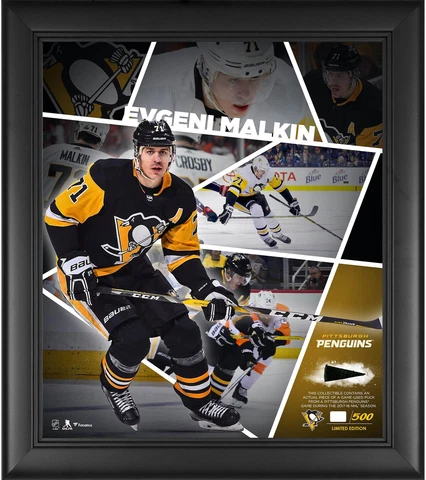 Evgeni Malkin Penguins FRMD 15x17 Impact Collage with a Piece of GU Puck-LE/500 Cover